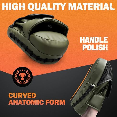 Boxing Pads for Men, Women, & Kids, Leather Focus Mitts for Martial Arts, Boxing Training, Curved Punch Mitts for Karate, Kickboxing,Muay Thai, Taekwondo in Kuwait