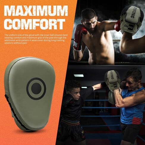 Boxing Pads for Men, Women, & Kids, Leather Focus Mitts for Martial Arts, Boxing Training, Curved Punch Mitts for Karate, Kickboxing,Muay Thai, Taekwondo in Kuwait