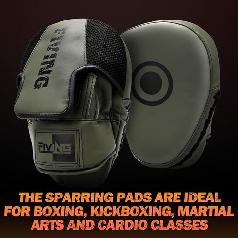 Boxing Pads for Men, Women, & Kids, Leather Focus Mitts for Martial Arts, Boxing Training, Curved Punch Mitts for Karate, Kickboxing,Muay Thai, Taekwondo in Kuwait