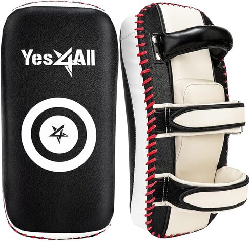 Yes4All Boxing Strike وسادة تايلاندية منحنية MMA Strike Kick Shield، تدريب حشوة إضافية للسجال من أجل الكيك بوكسينغ والدفاع عن النفس - تباع في أزواج in Kuwait