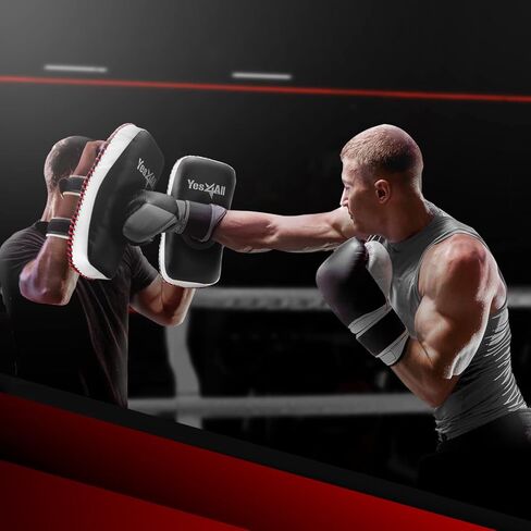 Yes4All Boxing Strike وسادة تايلاندية منحنية MMA Strike Kick Shield، تدريب حشوة إضافية للسجال من أجل الكيك بوكسينغ والدفاع عن النفس - تباع في أزواج in Kuwait