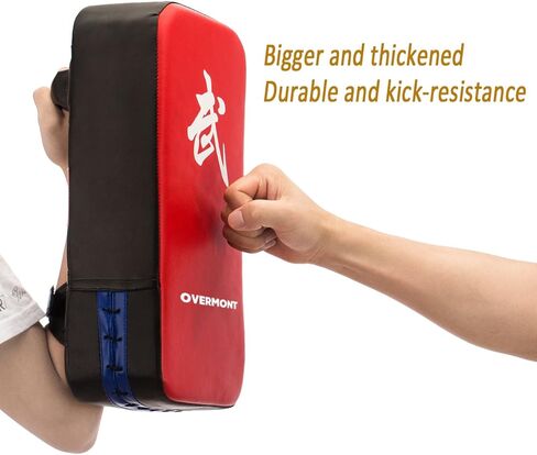 Overmont Taekwondo Kick Pads Boxing Karate Pad PU Leather Muay Thai MMA Martial Art Kickboxing Punch Mitts Punching Bag Kicking Shield Training 1PC in Kuwait