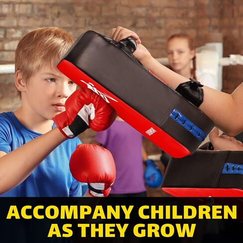 Overmont Taekwondo Kick Pads Boxing Karate Pad PU Leather Muay Thai MMA Martial Art Kickboxing Punch Mitts Punching Bag Kicking Shield Training 1PC in Kuwait