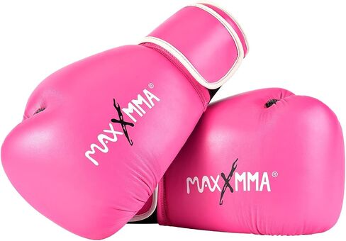 قفازات ملاكمة MaxxMMA Pro Style للرجال والنساء، قفازات تدريب ثقيلة للتمرين في الملاكمة التايلاندية، قفازات الملاكمة والكيك بوكسينغ والقتال على شكل حقيبة in Kuwait