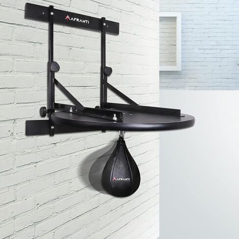 Heavy Duty Adjustable Speed Bag Platform Kit 24" + Speed Punching Ball (10"x7") Adjustable Height Wall Mount Professional Fitness Ball Boxing Reaction Training Kit in Kuwait