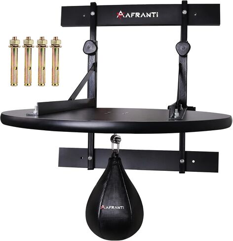 Heavy Duty Adjustable Speed Bag Platform Kit 24" + Speed Punching Ball (10"x7") Adjustable Height Wall Mount Professional Fitness Ball Boxing Reaction Training Kit in Kuwait
