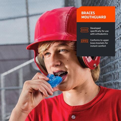 Shock Doctor Double Braces Mouth Guard, Full Protection, Instant Fit, Adult & Youth Sizes in Kuwait