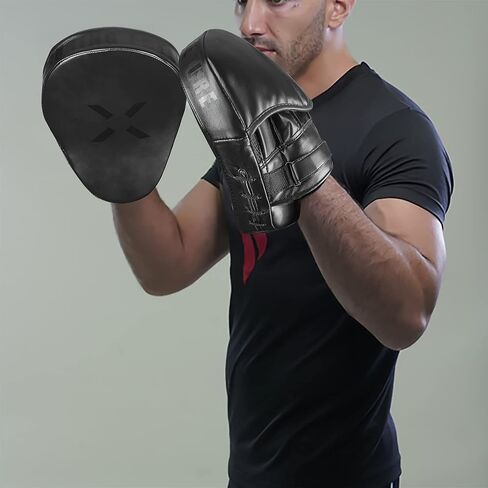 قفازات الملاكمة FightX للملاكمة الجلدية المنحنية للرجال والنساء، معدات تدريب MMA، قفازات تدريب الملاكمة التايلاندية، وسادات ضرب MMA متوفرة بألوان متعددة in Kuwait