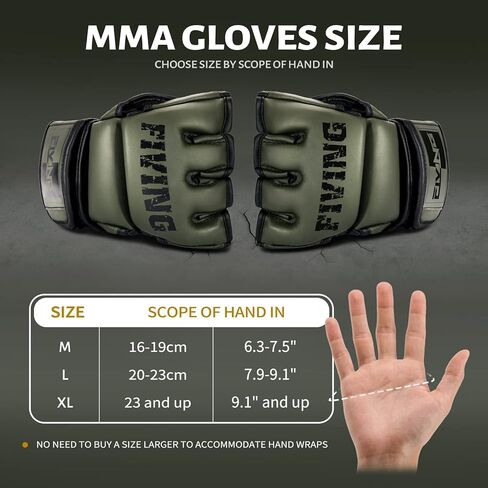 FIVING MMA Gloves for Men & Women,Boxing Gloves for Punching Bag,Sparring,Training,Muay Thai,MMA,Martial Arts Bag Gloves,Kickboxing Gloves with Open Palms in Kuwait