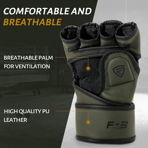 FIVING MMA Gloves for Men & Women,Boxing Gloves for Punching Bag,Sparring,Training,Muay Thai,MMA,Martial Arts Bag Gloves,Kickboxing Gloves with Open Palms in Kuwait