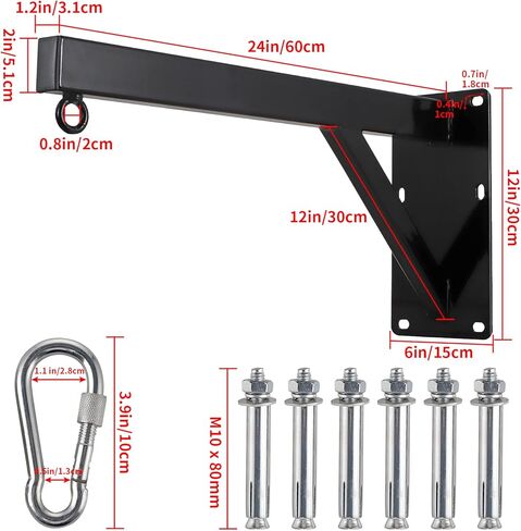سانبيج حامل كيس ملاكمة يثبت على الحائط، حامل كيس ملاكمة شديد التحمل 24 انش، حامل كيس السرعة لصالة الالعاب الرياضية المنزلية والتمرين في المرآب ومعسكر القتال والملاكمة وتدريب الفنون القتالية المختلطة in Kuwait