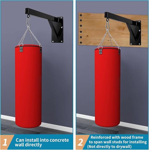 سانبيج حامل كيس ملاكمة يثبت على الحائط، حامل كيس ملاكمة شديد التحمل 24 انش، حامل كيس السرعة لصالة الالعاب الرياضية المنزلية والتمرين في المرآب ومعسكر القتال والملاكمة وتدريب الفنون القتالية المختلطة in Kuwait