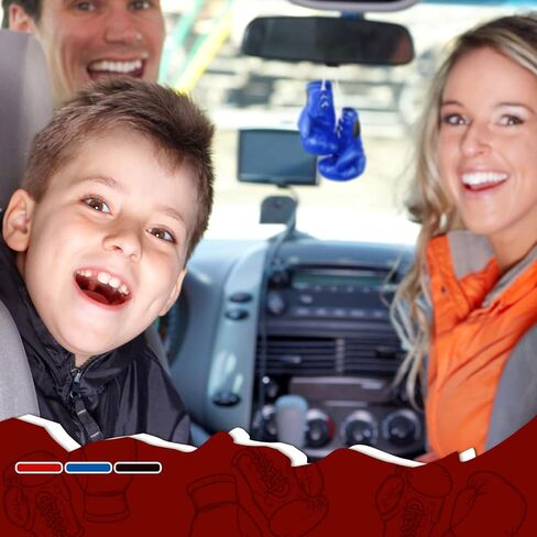 قفازات ملاكمة صغيرة من Batiyeer، قفازات ملاكمة صغيرة، زينة حفلات الملاكمة، زينة عيد الميلاد للمنزل، أحمر، أزرق، أسود (12 زوجًا) in Kuwait