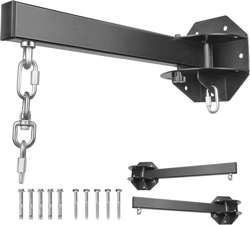VKISOT 28'' Wall Mount Heavy Bag Hanger Punching Bag Hanger w/Swivel Hooks, Carabiners Heavy Duty Construction w/Space Saver Design Support 500 lbs in Kuwait