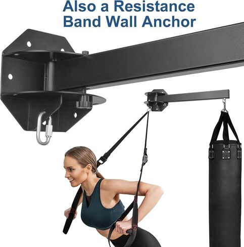 VKISOT 28'' Wall Mount Heavy Bag Hanger Punching Bag Hanger w/Swivel Hooks, Carabiners Heavy Duty Construction w/Space Saver Design Support 500 lbs in Kuwait