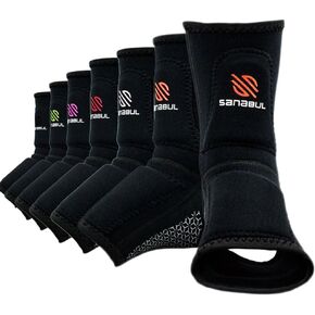 Sanabul Essential Striking Gel Ankle Guard for MMA Kickboxing | Ankle Sleeves for Men & Women | MMA Kickboxing Muay Thai Ankle Support and Protection (Pair) (Black, S/M)