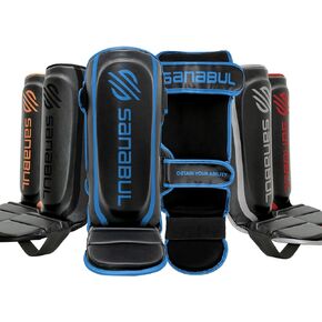 Sanabul Essential Kickboxing Shin Guards | MMA Shin Guards | Muay Thai Shin Protectors with Hook & Loop Straps