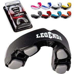 Legenda Mouth Guard Sports w/Case, Professional Mouthguard for Boxing, Football, Hockey, Jiu Jitsu, Muay Thai, MMA, Wrestling and High Contact Sports, Fits Adults, Youth, Kids 11+ (Black/Blue) in Kuwait
