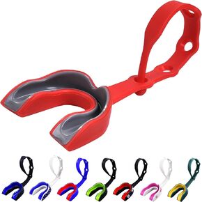 Oral Mart Strapped Mouth Guard for Football, Lacrosse, Ice Hockey, Taekwondo (USA Flag, Fangs, 15+ Colors to Choose from) - Sports Mouthguard with Fixed Strap (Strapped, Youth or Adult) in Kuwait