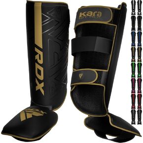 RDX Shin Guards for Kickboxing, Muay Thai and Training Pads, Maya Hide Leather Kara Instep Foam Protection, Leg Foot Protector for Martial Arts, Sparring, BJJ and Boxing Gear in Kuwait