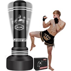 JUOIFIP Freestanding Heavy Punching Bag Stand for Adults, 70" Kick Boxing Bag with Stand, Men Standing Kickboxing Punching Bag BoxingTraining Equipment for MMA Muay Thai Fitness Karate in Kuwait