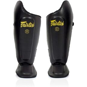 Fairtex SP8 Muay Thai Shin Guards for Men, Women, Kids | Shin Guards Made with Syntek Leather & are Premium, Lightweight & Durable | Expanded Side Protection