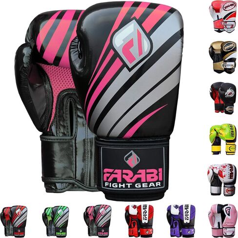 Farabi Pro Fighter Boxing Gloves Sparring Gym Bag Punching Focus Pad Mitts in Kuwait