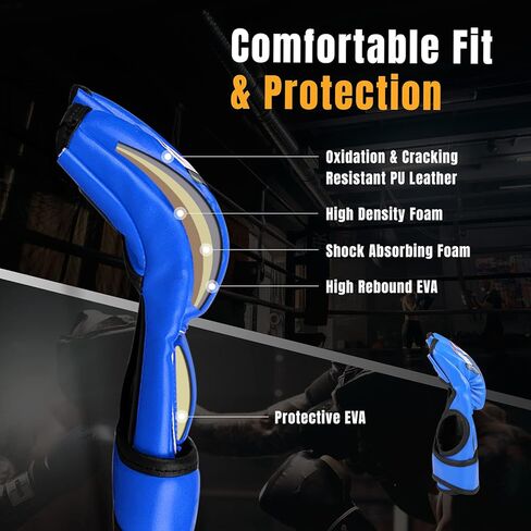 Flexzion MMA Gloves Fingerless Boxing Gloves for Men Women and Teen Youth, UFC Grappling Krav MAGA Kickboxing Gloves for Training Punching Bag Muay Thai Hitting Mitts Cutoff Martial Art Gloves in Saudi Arabia