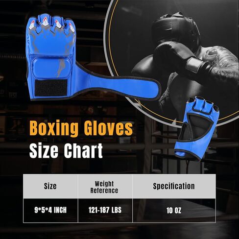 Flexzion MMA Gloves Fingerless Boxing Gloves for Men Women and Teen Youth, UFC Grappling Krav MAGA Kickboxing Gloves for Training Punching Bag Muay Thai Hitting Mitts Cutoff Martial Art Gloves in Saudi Arabia