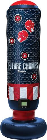 Franklin Sports Electronic Boxing Bag - Future Champs Inflatable MMA Kickboxing Bag - Toy Youth Equipment for Kids + Toddlers - 60" x 22" in Saudi Arabia
