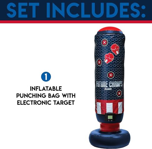 Franklin Sports Electronic Boxing Bag - Future Champs Inflatable MMA Kickboxing Bag - Toy Youth Equipment for Kids + Toddlers - 60" x 22" in Saudi Arabia
