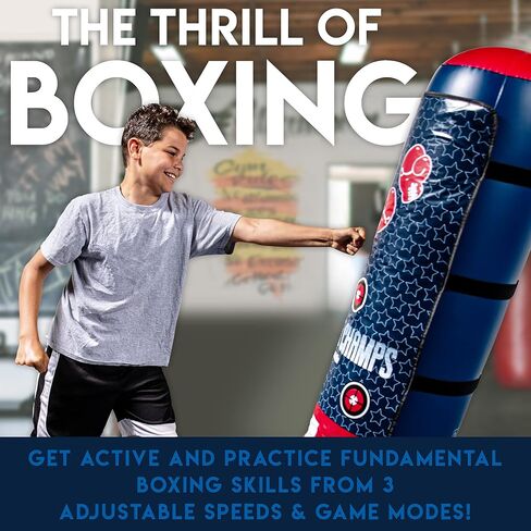 Franklin Sports Electronic Boxing Bag - Future Champs Inflatable MMA Kickboxing Bag - Toy Youth Equipment for Kids + Toddlers - 60" x 22" in Saudi Arabia