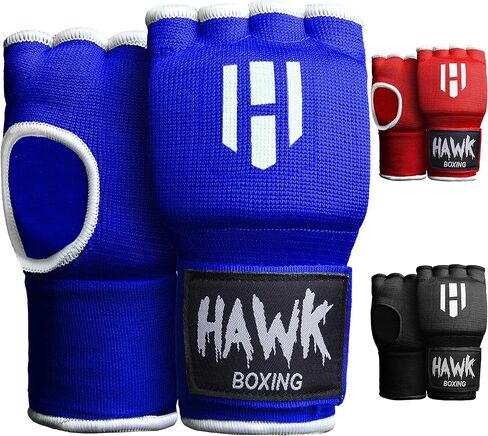 Hawk Padded Inner Gloves Training Gel Elastic Hand Wraps for Boxing Gloves Quick Wraps Men & Women Kickboxing Muay Thai MMA Bandages Fist Knuckle Wrist Wrap Protector Handwraps (Pair) in Kuwait