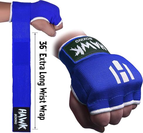 Hawk Padded Inner Gloves Training Gel Elastic Hand Wraps for Boxing Gloves Quick Wraps Men & Women Kickboxing Muay Thai MMA Bandages Fist Knuckle Wrist Wrap Protector Handwraps (Pair) in Kuwait