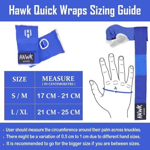 Hawk Padded Inner Gloves Training Gel Elastic Hand Wraps for Boxing Gloves Quick Wraps Men & Women Kickboxing Muay Thai MMA Bandages Fist Knuckle Wrist Wrap Protector Handwraps (Pair) in Kuwait