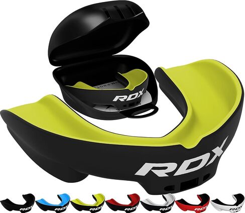 واقي الفم RDX، درع اللثة، واقي الفم للملاكمة MMA Kickboxing Muay Thai، واقي الفم مع حقيبة تخزين، واقي الفم يستخدم في لعبة الهوكي والجودو والكاراتيه والرجبي وكرة القدم، للبالغين فوق 12 عامًا in Saudi Arabia
