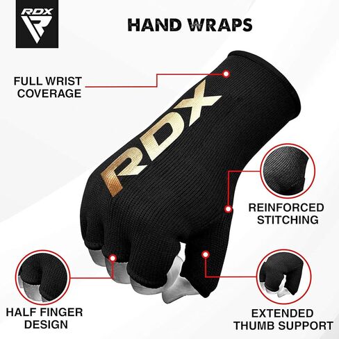 قفازات يد للملاكمة من RDX، قفازات داخلية للرجال والنساء، أربطة مطاطية نصف إصبع، حماية للقبضة تحت القفازات، الملاكمة التايلاندية، الكيك بوكسينغ، الفنون القتالية المختلطة، تدريب اللكم على حقيبة السرعة للفنون القتالية in Kuwait