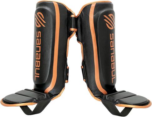 Sanabul Essential Kickboxing Shin Guards | MMA Shin Guards | Muay Thai Shin Protectors with Hook & Loop Straps in Kuwait