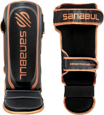 Sanabul Essential Kickboxing Shin Guards | MMA Shin Guards | Muay Thai Shin Protectors with Hook & Loop Straps in Kuwait