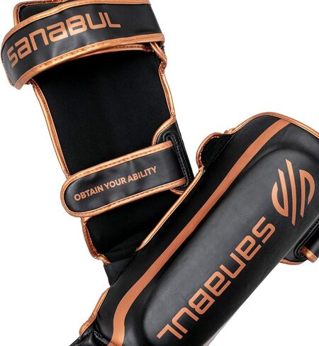 Sanabul Essential Kickboxing Shin Guards | MMA Shin Guards | Muay Thai Shin Protectors with Hook & Loop Straps in Kuwait