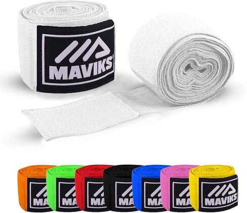 MAVIKS الملاكمة اليد يلتف 180 بوصة الضمادات للفنون القتالية كيك بوكسينغ الملاكمة التايلاندية MMA التدريب السجال القفازات الداخلية للرجال النساء قفازات حامية مع حلقة الإبهام in Kuwait