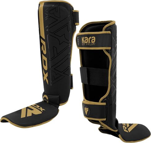 RDX Shin Guards for Kickboxing, Muay Thai and Training Pads, Maya Hide Leather Kara Instep Foam Protection, Leg Foot Protector for Martial Arts, Sparring, BJJ and Boxing Gear in Kuwait
