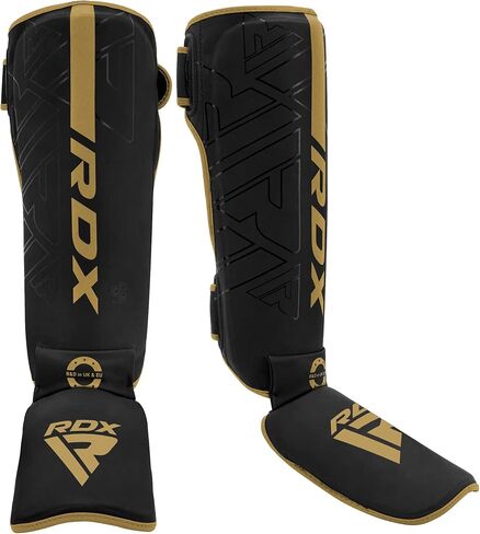 RDX Shin Guards for Kickboxing, Muay Thai and Training Pads, Maya Hide Leather Kara Instep Foam Protection, Leg Foot Protector for Martial Arts, Sparring, BJJ and Boxing Gear in Kuwait