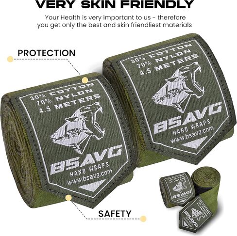 BeSAVAGE Hand Wraps with Knuckle Guards ǀ Knuckle Pads and Hand Wrap for Boxing, MMA, Muay Thai, Kickboxing ǀ EZ-Off & On Knuckle Protection for Men Women Youth in Kuwait