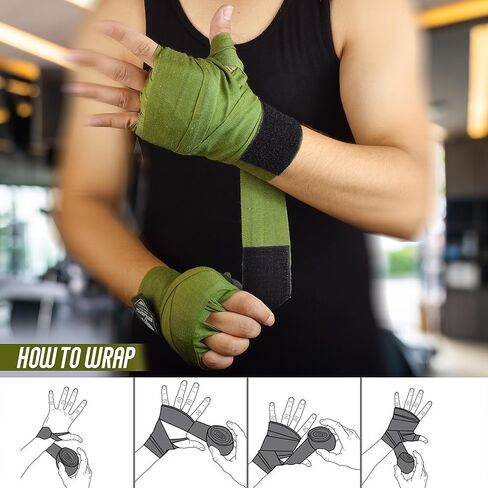 BeSAVAGE Hand Wraps with Knuckle Guards ǀ Knuckle Pads and Hand Wrap for Boxing, MMA, Muay Thai, Kickboxing ǀ EZ-Off & On Knuckle Protection for Men Women Youth in Kuwait