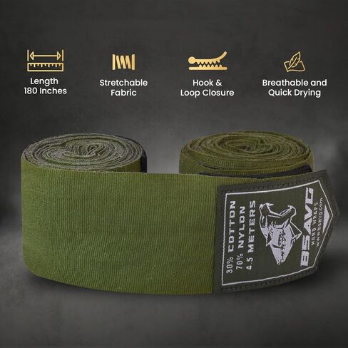 BeSAVAGE Hand Wraps with Knuckle Guards ǀ Knuckle Pads and Hand Wrap for Boxing, MMA, Muay Thai, Kickboxing ǀ EZ-Off & On Knuckle Protection for Men Women Youth in Kuwait