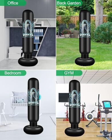 كيس ملاكمة قابل للنفخ للاطفال من نينجا - كيس ملاكمة 63 انش مع حامل - مجموعة ملاكمة قائمة بذاتها مع قفازات - العاب ملاكمة قابلة للنفخ للكاراتيه والتايكوندو والفنون القتالية المختلطة (هدايا للاولاد in Kuwait