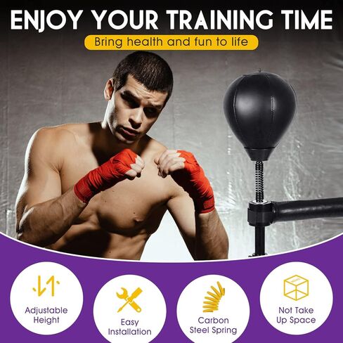 Veocore Boxing Bar with Punching Ball, Adjustable Height Boxing Bar Boxing Speed Trainer Boxing Equipment for Teens Adults, Home Gym in Kuwait