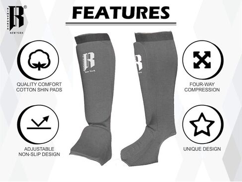 RIMSports Muay Thai Shin Guards Kickboxing Premium MMA Shin Guards و Shin Pads مثالية لحماية الساق المصارعة، السجال، Muay Thai، Kickboxing والكاراتيه in Kuwait