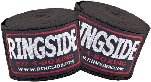 Ringside Junior Standard Cotton Boxing Handwraps, Black, 120" in Saudi Arabia